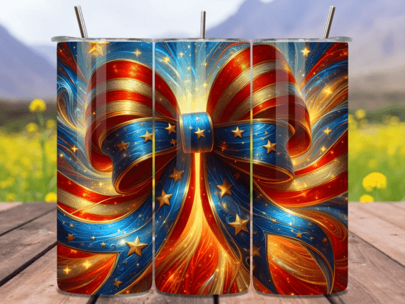 Download Glitter Starry Patriotic Bow Tumbler PNG - Patriotic bow tumbler Collection