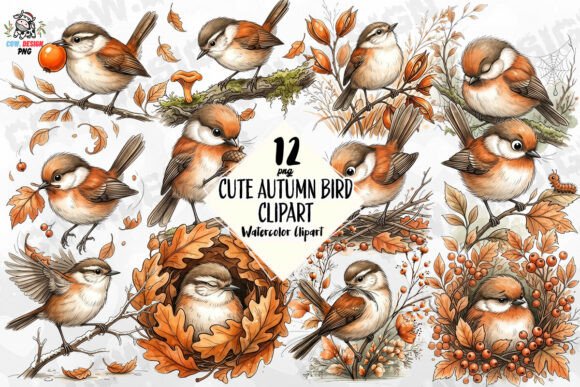 Download Cute Autumn Bird Clipart PNG - Bird clipart png Collection