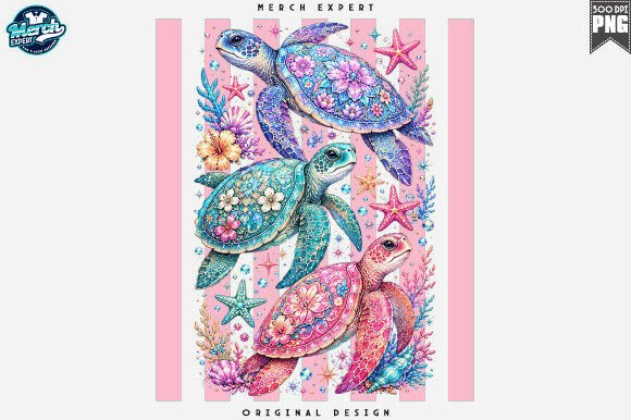 Download Floral Sea Turtle Ocean Life PNG - Ocean life Collection