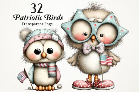 Download Whimsical 4th of July Bird Clipart PNG - Bird clipart png Collection