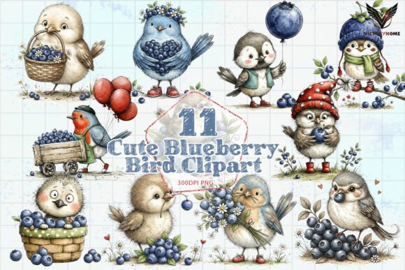 Download Cute Blueberry Bird Clipart PNG - Bird clipart png Collection