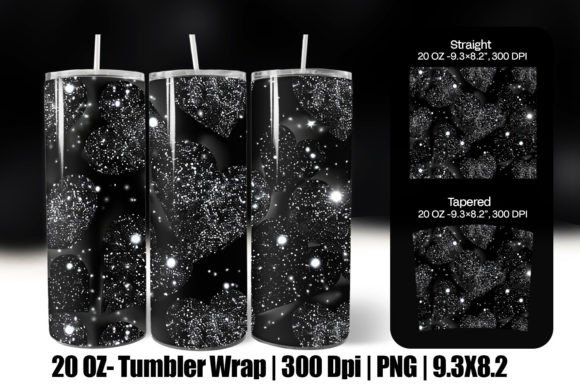 Download Black Valentine Heart Tumbler Wrap Png - Premium Resources