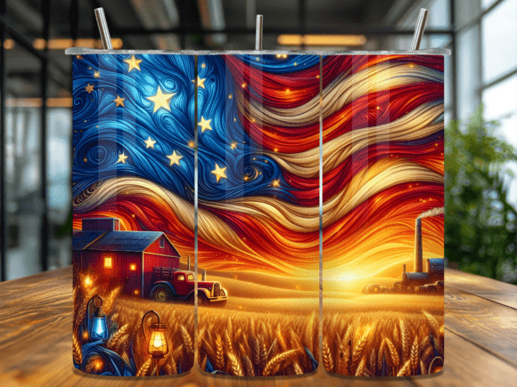 Download Country Farm Barn USA Flag Tumbler Wrap - Usa flag tumbler Collection